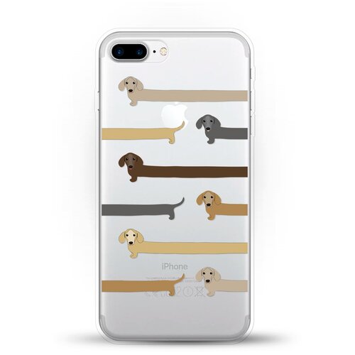 фото Силиконовый чехол длинные таксы на apple iphone 7 plus andy & paul