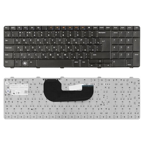 Клавиатура для ноутбука Dell Inspiron N7010 17R Series Г-образный Enter Черная без рамки PN AEUM9K00020 90200₽