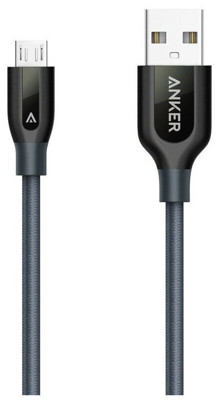 Кабель Anker Powerline+ Micro USB нейлон (A8142GA1) темно-серый