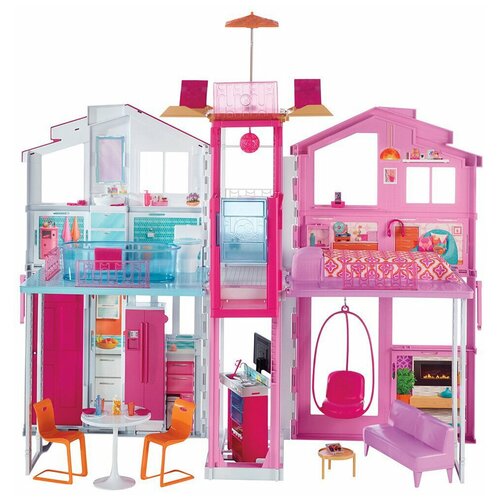 Barbie Городской дом Малибу DLY32, розовый