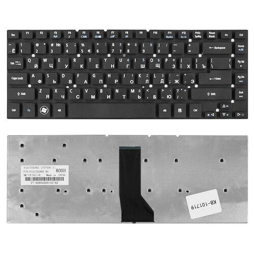 Клавиатура для ноутбука Acer Aspire 3830 4830 4755 Series Г-образный Enter Черная без рамки KBI140A292 KBI140G260 78000₽