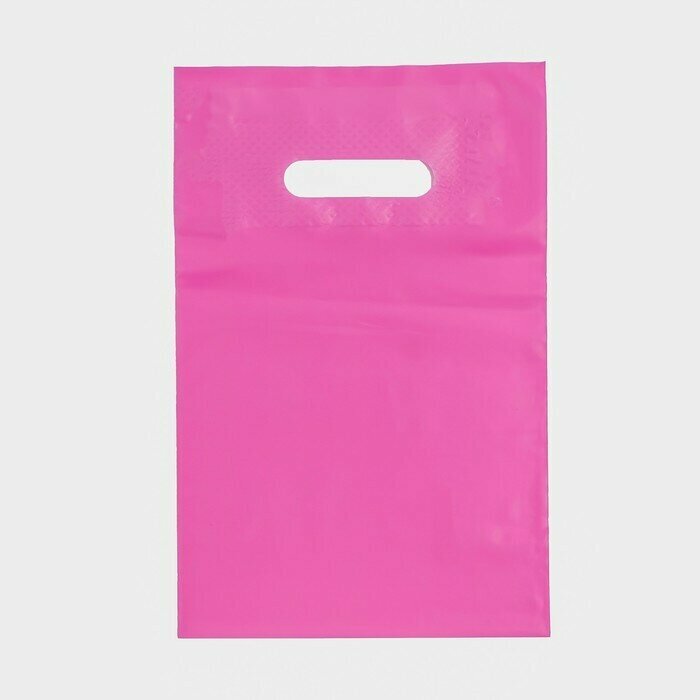 Пакет полиэтиленовый с вырубной ручкой, Розовый 20-30 См, 70 мкм 50 шт. - фотография № 3