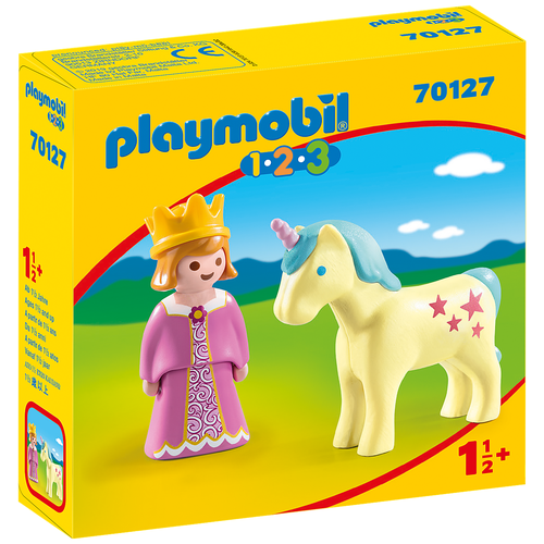 фото Набор с элементами конструктора playmobil 1-2-3 70127 принцесса и единорог