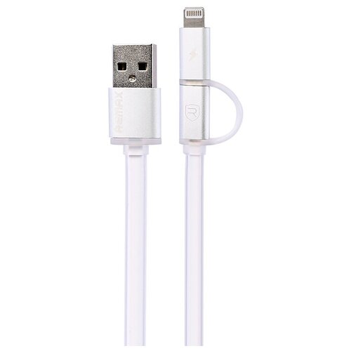 Кабель Remax Aurora USB - microUSB/Apple Lightning (RC-020t), 1 м, белый