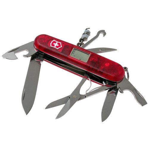 Нож перочинный VICTORINOX Traveller, 91 мм, 27 функций, полупрозрачный красный