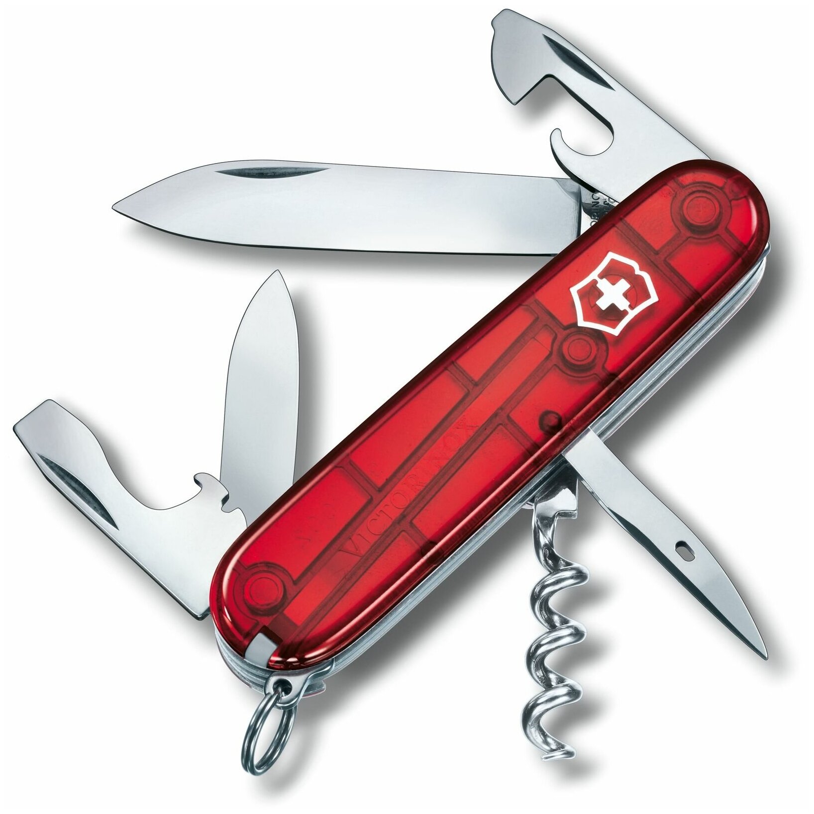 Нож многофункциональный VICTORINOX Spartan полупрозрачный красный