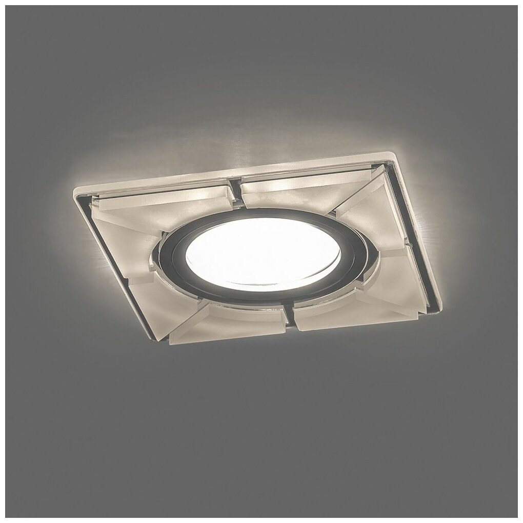 Светильник встраиваемый с LED подсветкой Feron CD994 потолочный MR16 G5.3 белый матовый, хром - фотография № 2