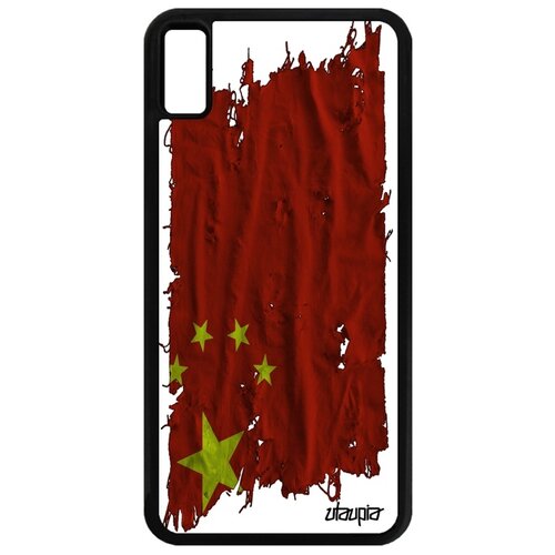 фото Чехол для мобильного apple iphone xs max, "флаг китая на ткани" страна utaupia