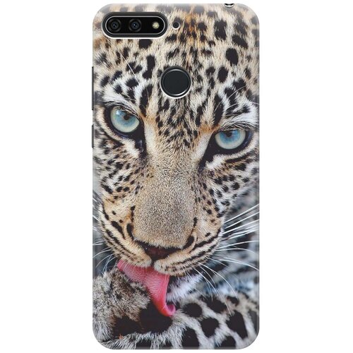 фото Cиликоновый чехол на honor 7c pro / huawei y7 pro (2018) / хонор 7с про / хуавей у7 про (2018) с принтом "леопард" gosso