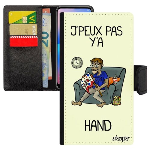 фото Чехол книжка на смартфон iphone x, "не могу - смотрю гандбол!" юмор повод utaupia