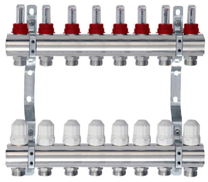 Коллекторная группа Tim KD008 для теплого пола 1", 8 выходов 3/4"