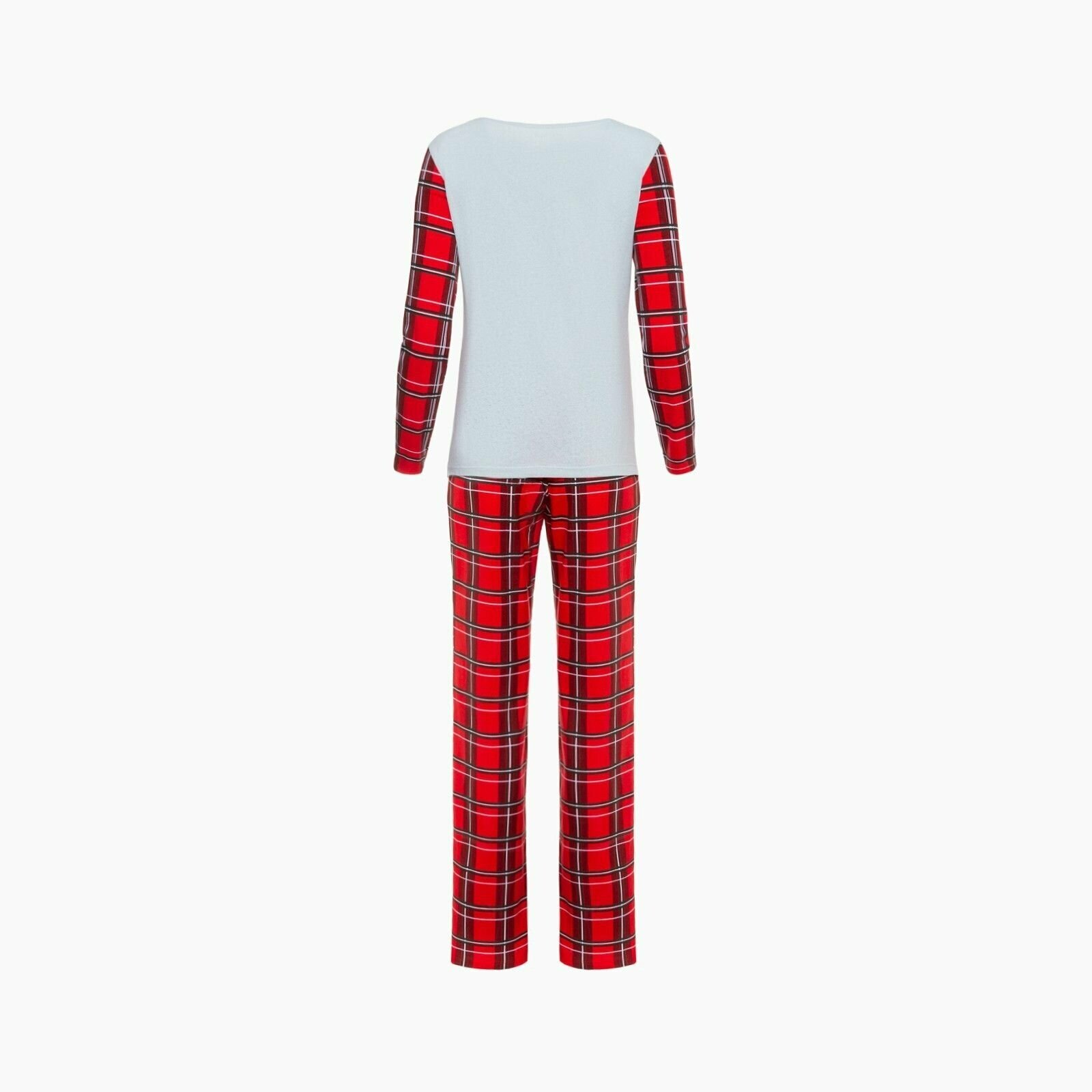 Пижама Kaftan, джемпер, брюки, длинный рукав, карманы, размер 52-54, красный, белый - фотография № 6