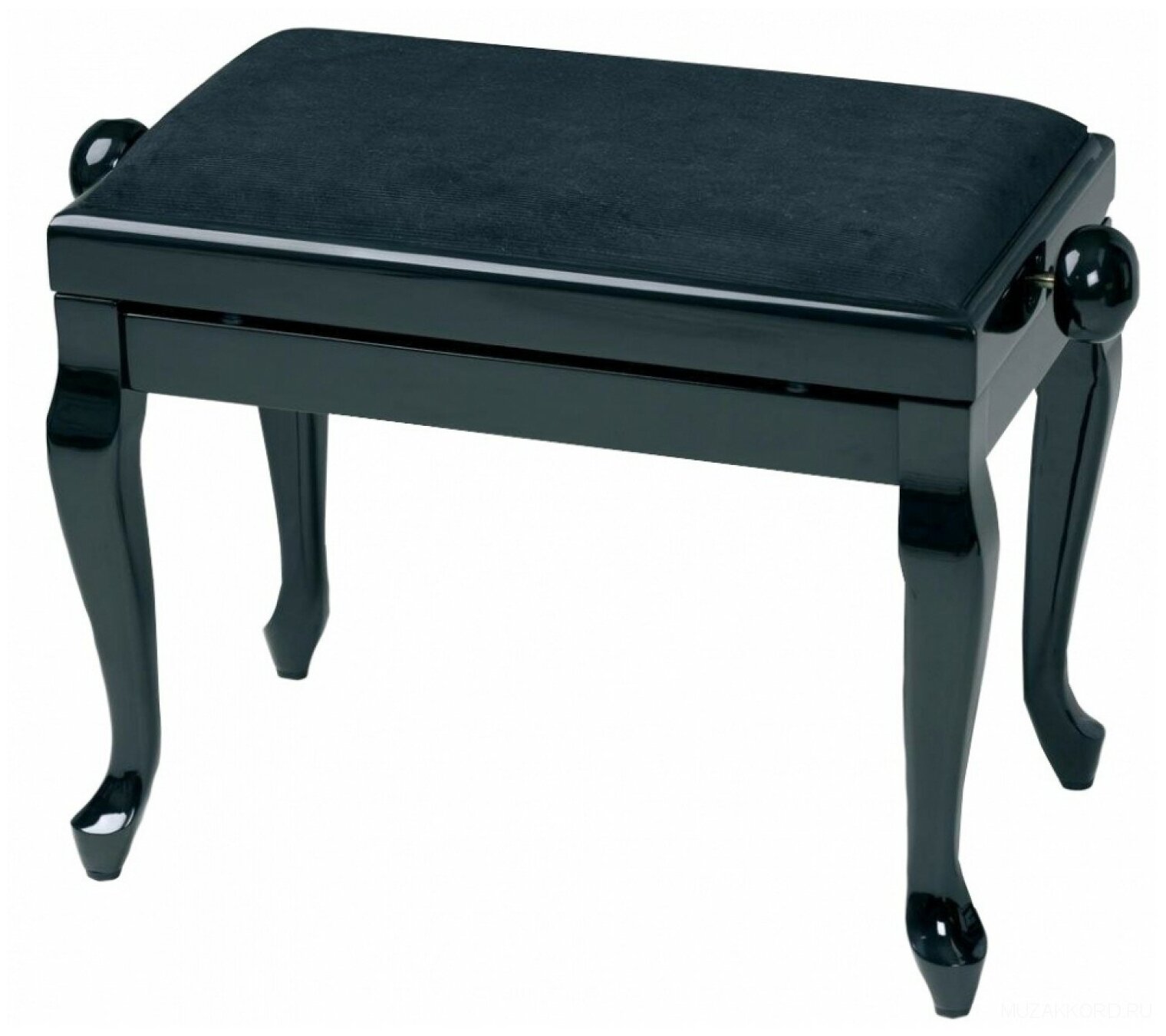 GEWA Piano Bench Deluxe Classic Black Highgloss банкетка черная глянцевая гнутые ножки верх черный (130330)