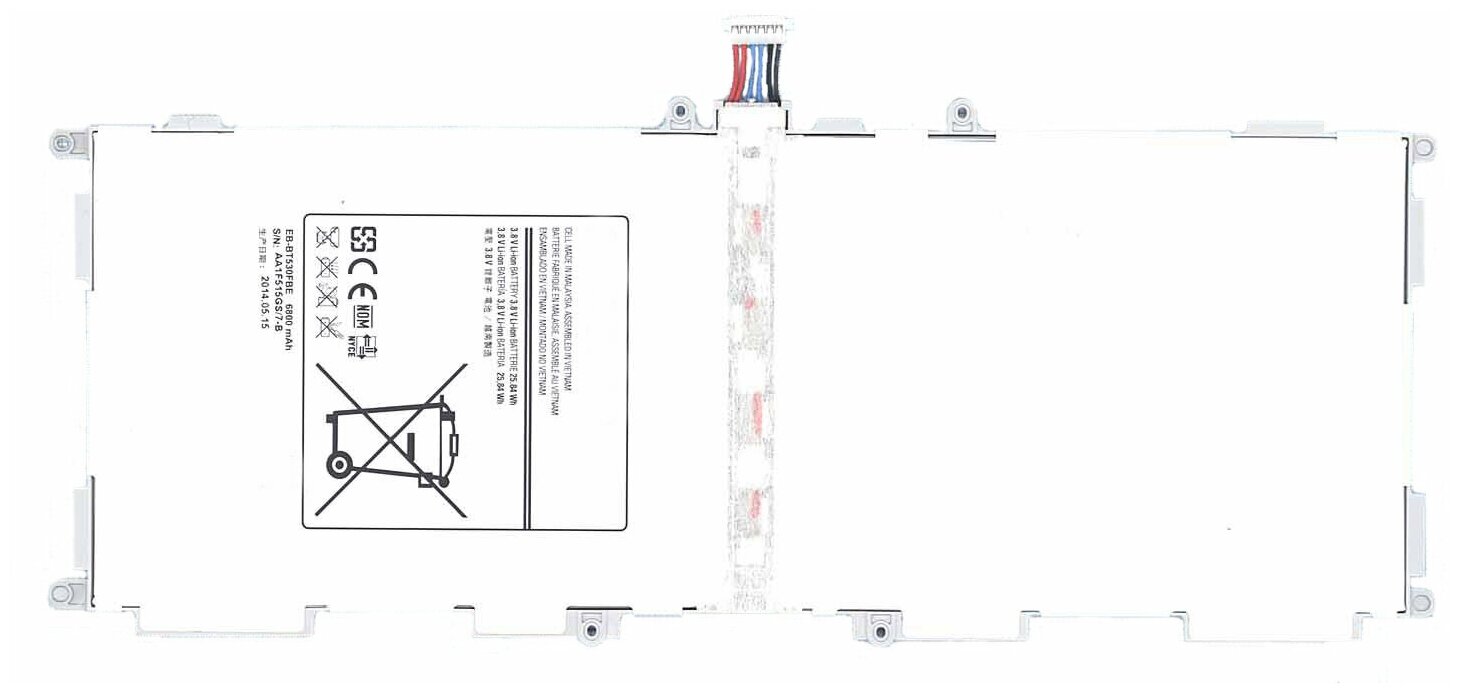 Аккумуляторная батарея EB-BT530FBE для Samsung Galaxy Tab 4 10.1 SM-T530 3.8V 25.84Wh