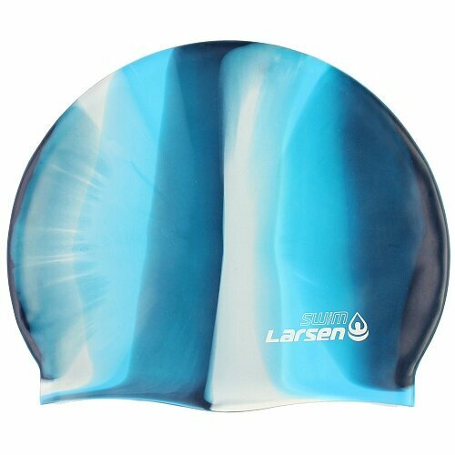 шапочка плавательная larsen mc43 силикон белый Шапочка плавательная Larsen SC, силикон, синий/белый