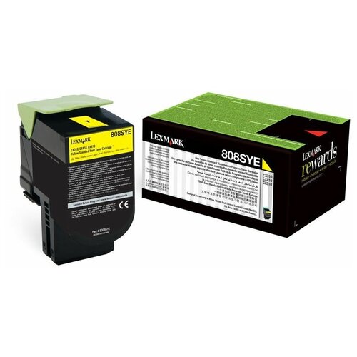 Картридж Lexmark 80C8SYE, 2000 стр, желтый картридж 80c8hc0 yellow для принтера лексмарк lexmark laserprinter cx410 cx510