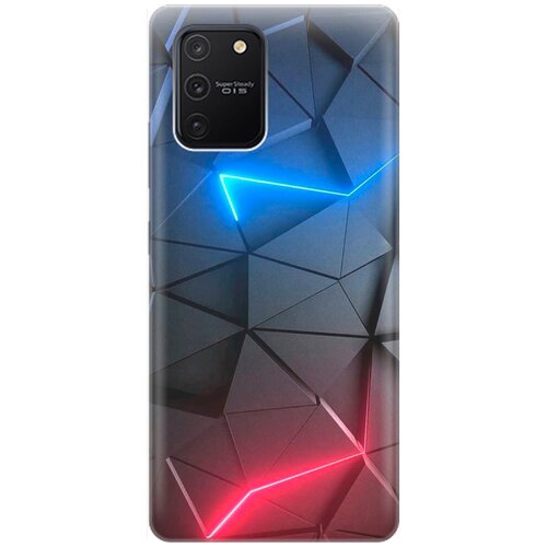 фото Ультратонкий силиконовый чехол-накладка для samsung galaxy s10 lite с принтом "графитовые грани" gosso