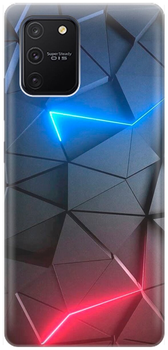 Ультратонкий силиконовый чехол-накладка для Samsung Galaxy S10 Lite с принтом "Графитовые грани"