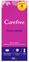 Carefree прокладки ежедневные Plus Large, 3 капли, 20 шт.