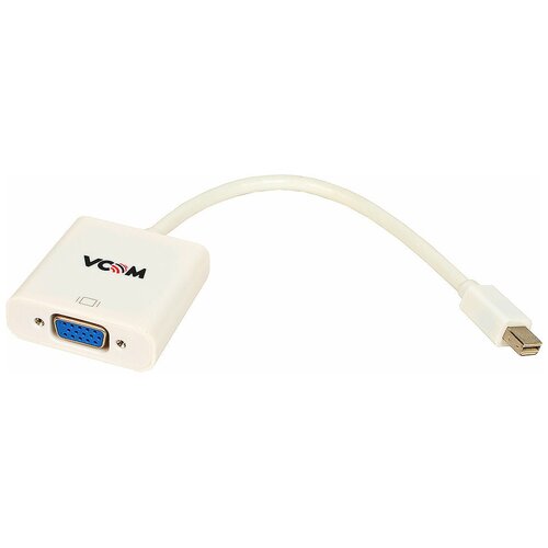 переходник адаптер mini displayport vga белый Переходник/адаптер VCOM Mini DisplayPort - VGA (VHD6070), 0.2 м, белый