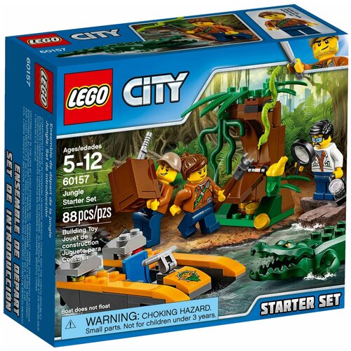 LEGO City 60157 Набор для начинающих исследователей джунглей, 88 дет. lego city 60157 набор для начинающих исследователей джунглей 88 дет