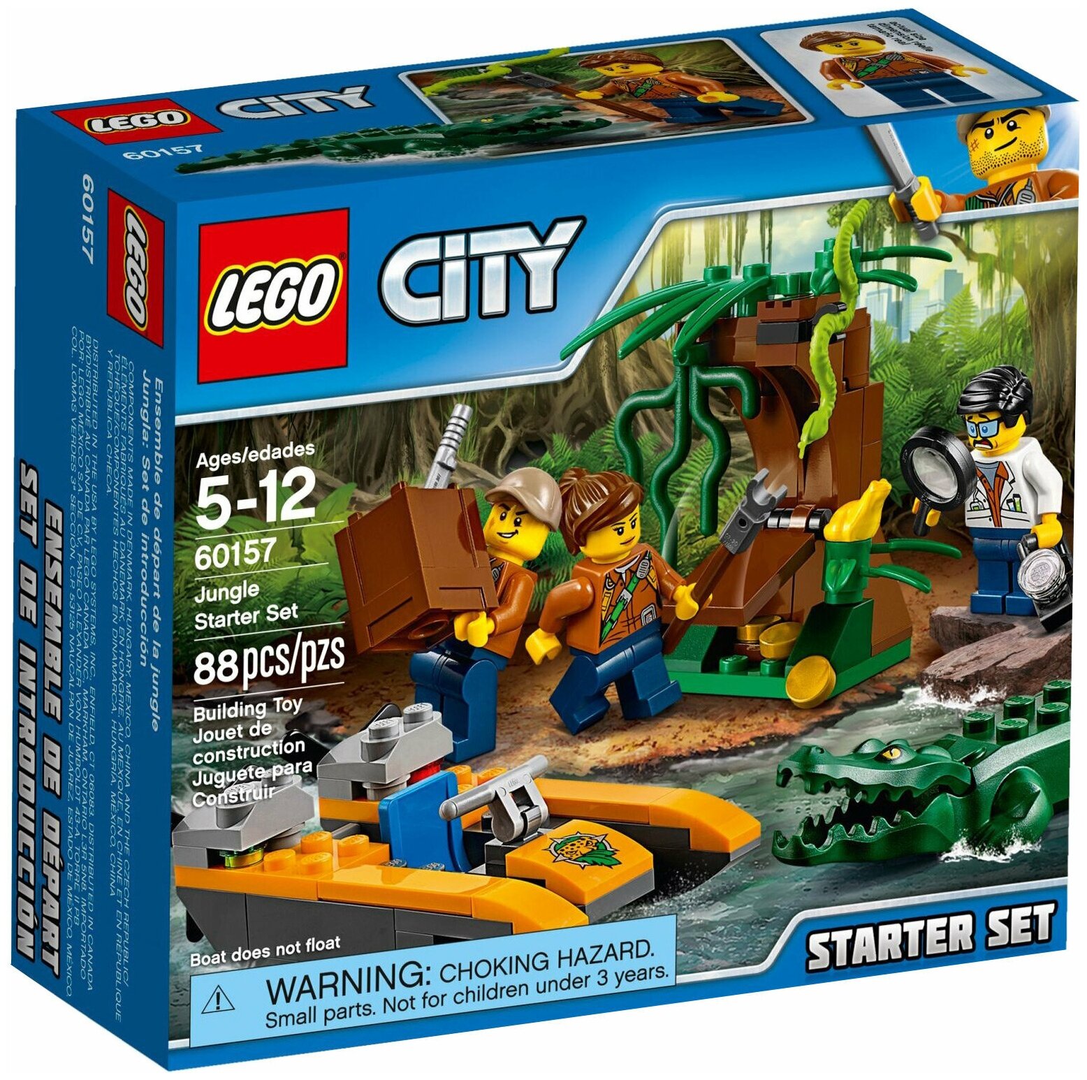 Конструктор LEGO City 60157 Набор для начинающих исследователей джунглей