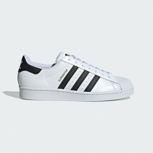 Кроссовки adidas Superstar, демисезонные, натуральная кожа, нескользящая подошва, низкие, размер 8, черный, белый