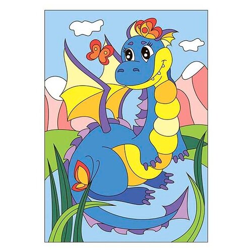 LORI Картина по номерам Озорной дракончик (Ркн-031), 20 х 30 см, разноцветный комплект 6 наб картина по номерам для малышей озорной дракончик ркн 031