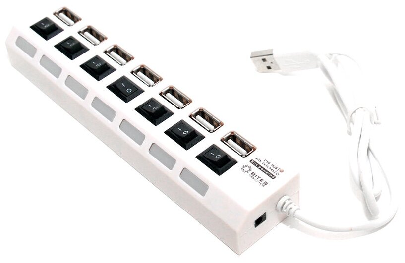 5bites HB27-203PWH Концентратор 7 USB2.0 БП 5В-2А 1M WHITE