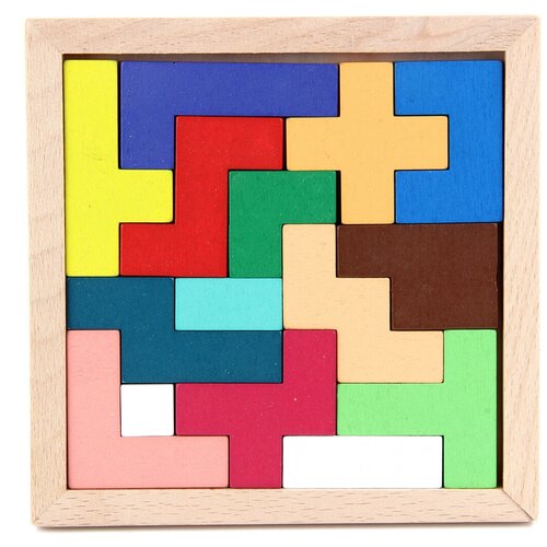 фото Деревянная игрушка «головоломка», 15 деталей, 14,5×14см фабрика фантазий