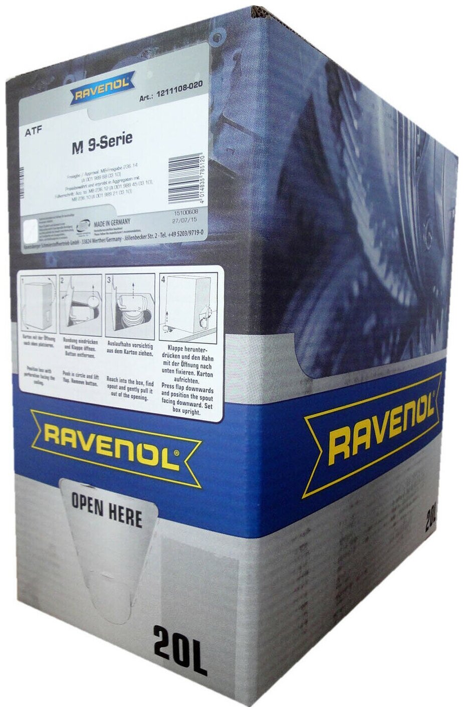 Трансмиссионное Масло Ravenol Atf M 9-Serie (20л) Ecobox Ravenol арт. 1211108B2001888