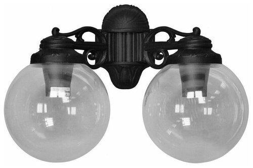 Fumagalli Светильник уличный настенный Globe 250 G25.141.000.AXE27DN, E27, 60 Вт, лампы: 2 шт., цвет арматуры: черный, цвет плафона бесцветный