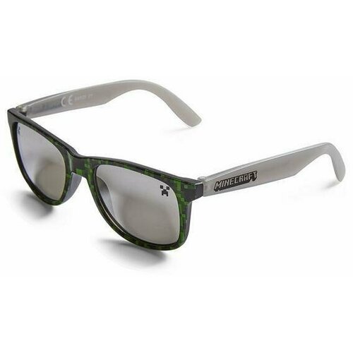 фото Солнцезащитные очки 407917, прямоугольные, оправа: пластик, черный, зеленый minecraft
