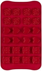 Форма для десерта S-CHIEF Конфетное ассорти, 24 ячейки SPC-0129, красный