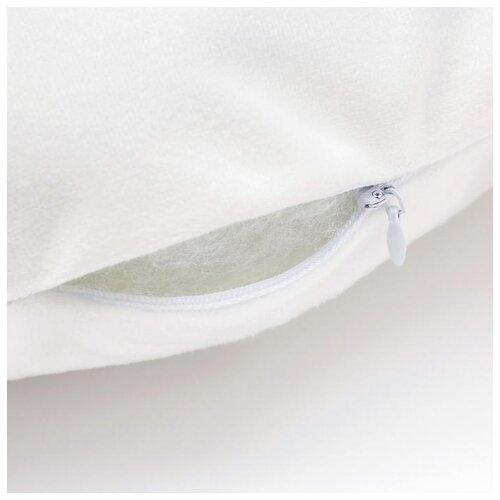 фото Подушка декоративная крошка я зайка белая 48х38см, велюр, 100% п/э (4017364)