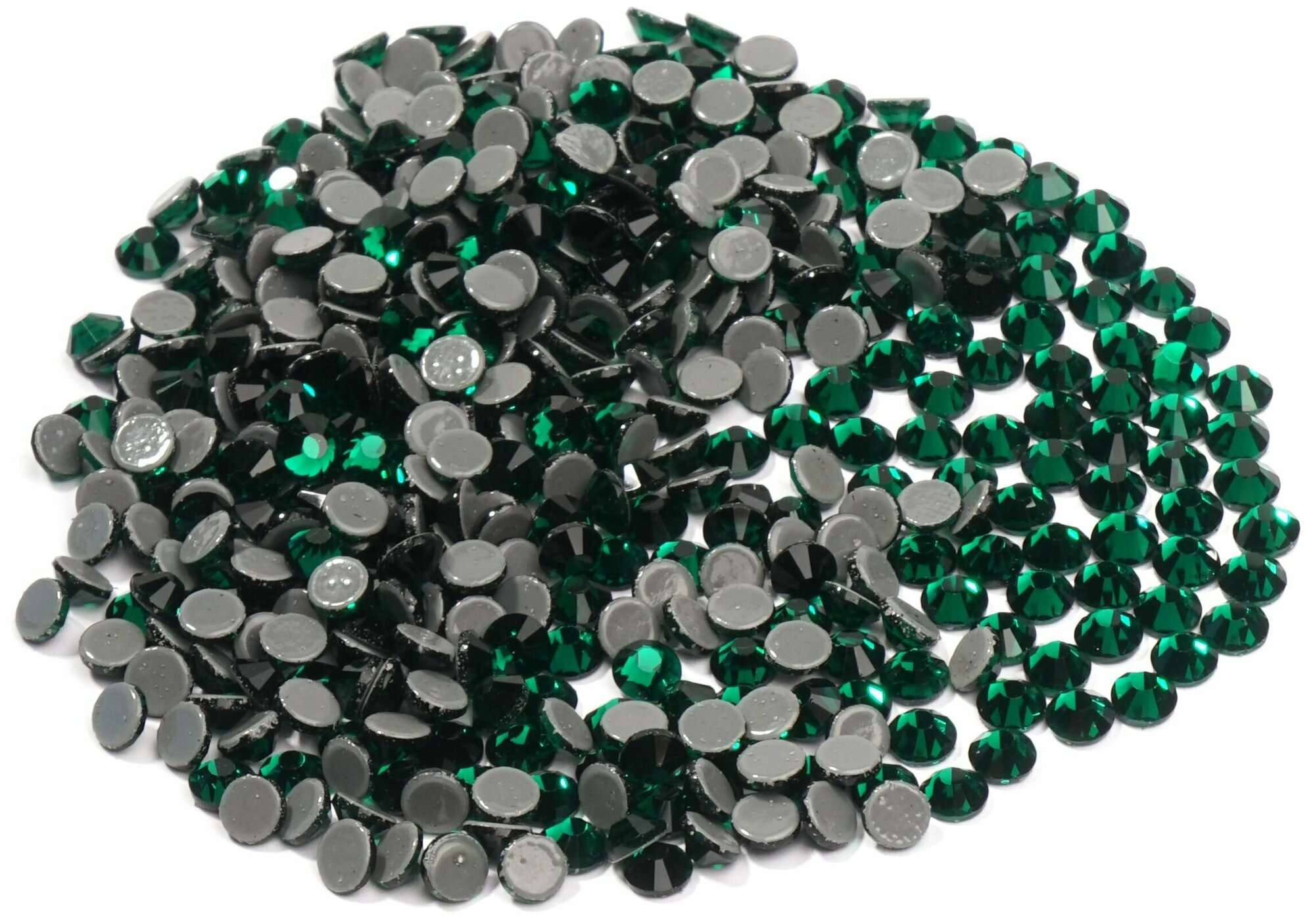 Стразы из хрустального стекла, горячей фиксации, цвет Emerald (зеленый) SS20, диаметр 5 мм, 720 шт, Корея