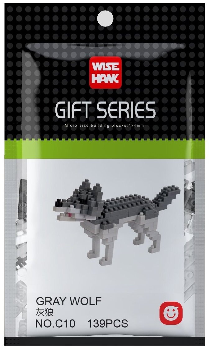 Конструктор Wisehawk & LNO Серый волк 139 деталей NO. C10 Gray Wolf Gift Series