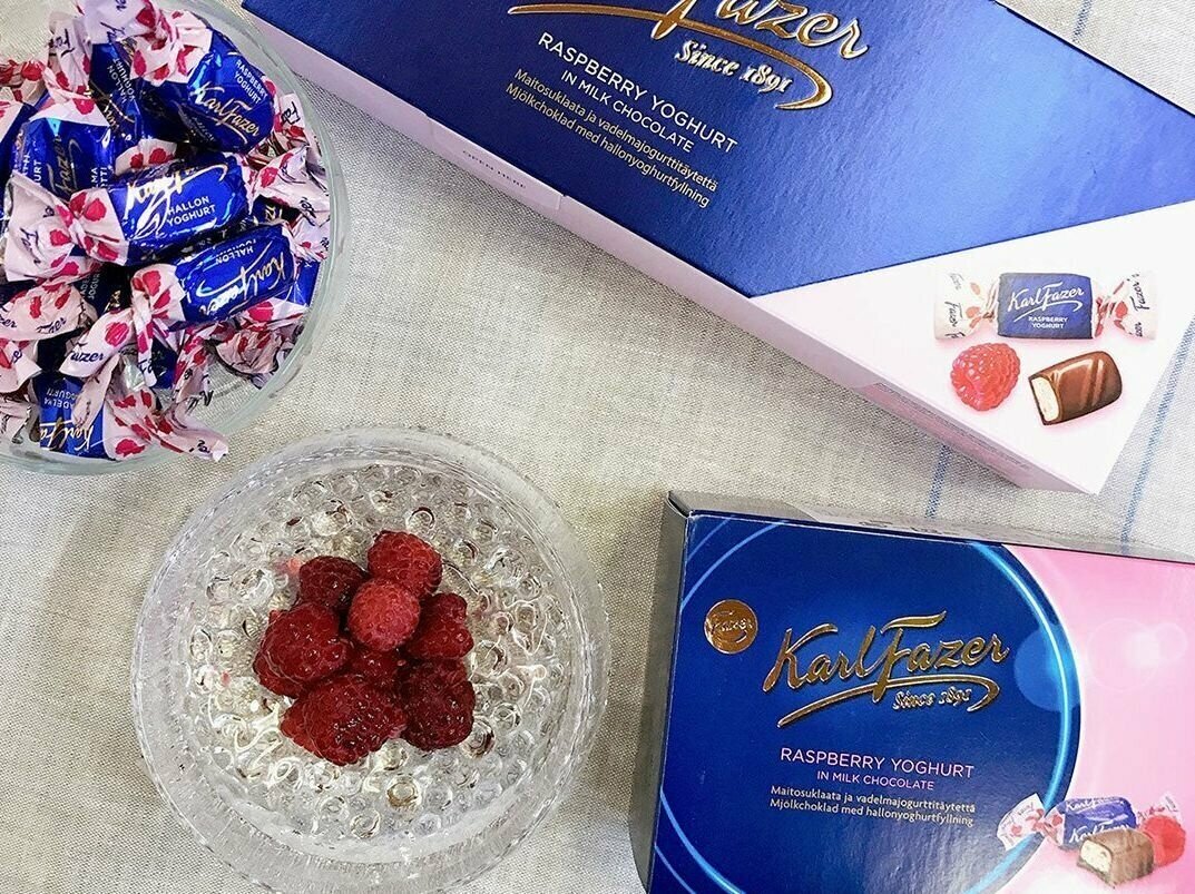 Конфеты Karl Fazer малиновый йогурт шоколадные 270 г (Из Финляндии) - фотография № 14