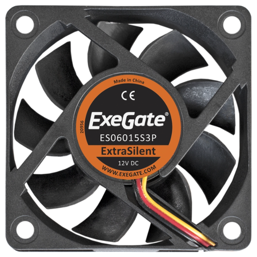 Вентилятор для корпуса ExeGate ES06015S3P, черный вентилятор для корпуса exegate es06015s3p черный