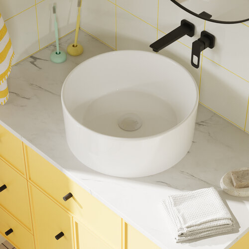 Раковина накладная Homsly, белая глянцевая, коллекция Basic, 1H-010-GWRL-BSC