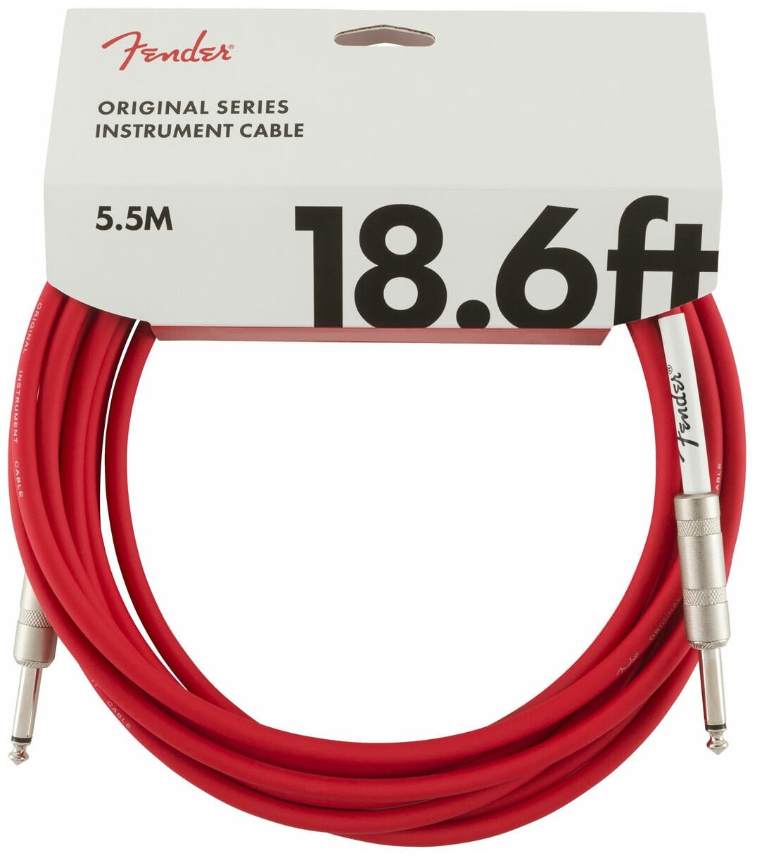 FENDER 18.6` OR INST CABLE FRD Инструментальный кабель, красный, длина 18,6` (5,7 м), диаметр 0 - фото №1
