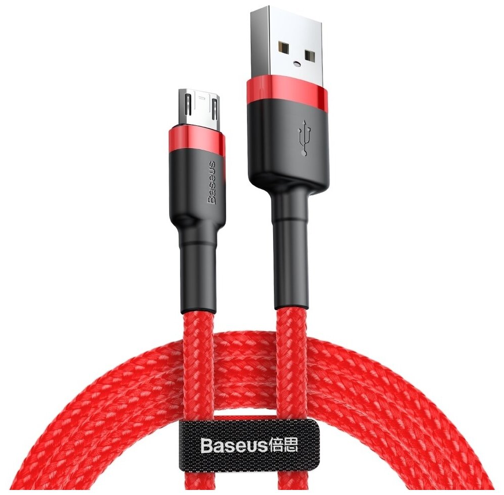 Кабель Baseus Cafule Cable USB - Micro USB 2.4A 1m Red+Black (CAMKLF-B09)