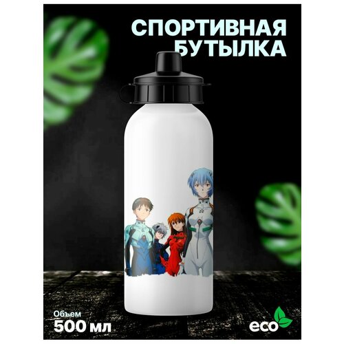 фото Спортивная бутылка для воды аниме евангелион rocket print