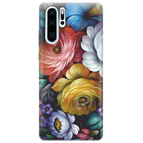 фото Чехол - накладка artcolor для huawei p30 pro с принтом "цветочная роспись" re:pa