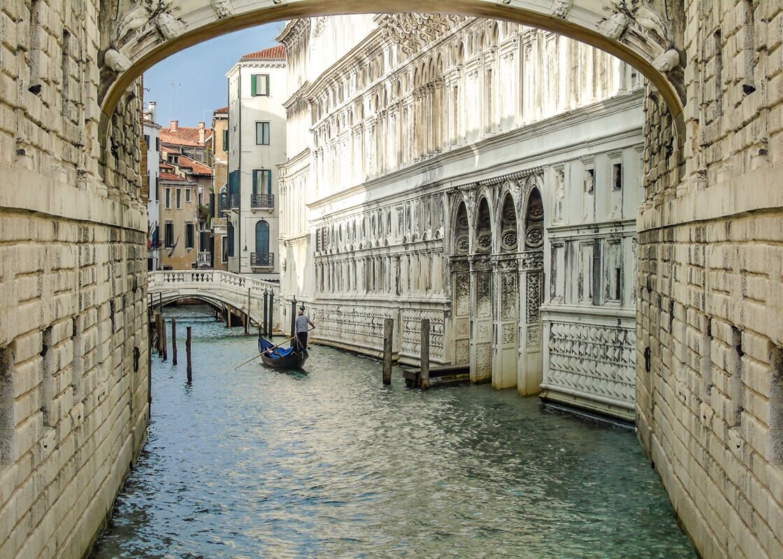 Моющиеся виниловые фотообои GrandPiK Венеция Красивый вид на канал, 200х145 см