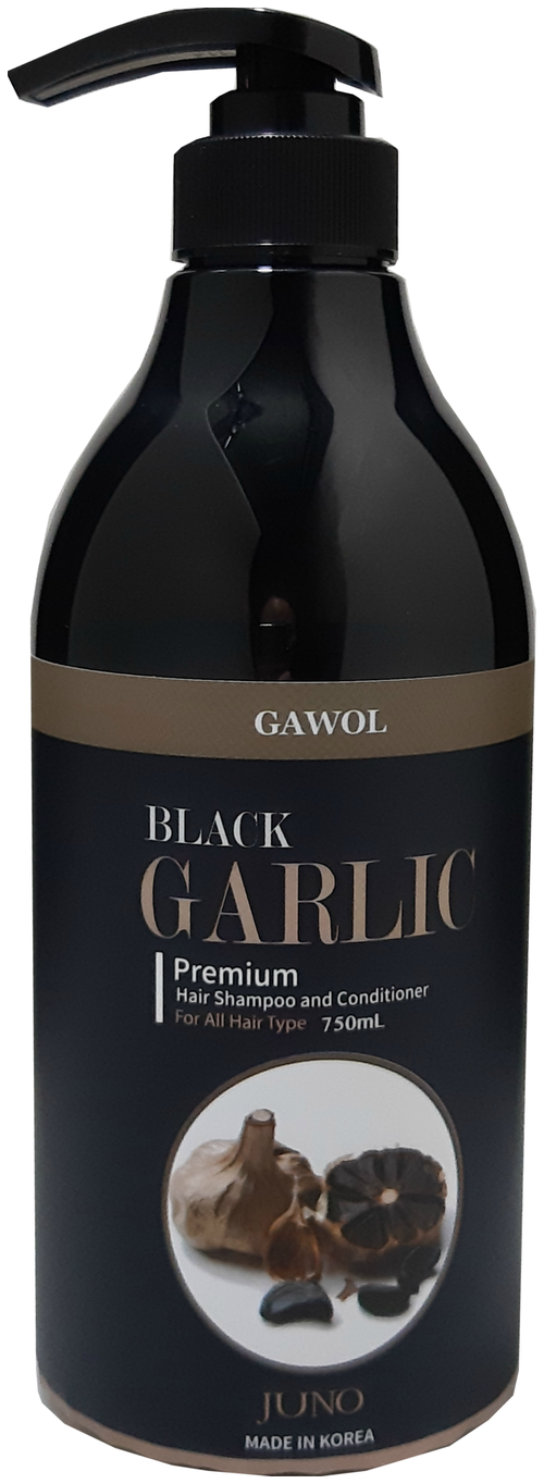 Juno шампунь-кондиционер Gawol Black Garlic Premium Черный чеснок для всех типов волос, 750 мл