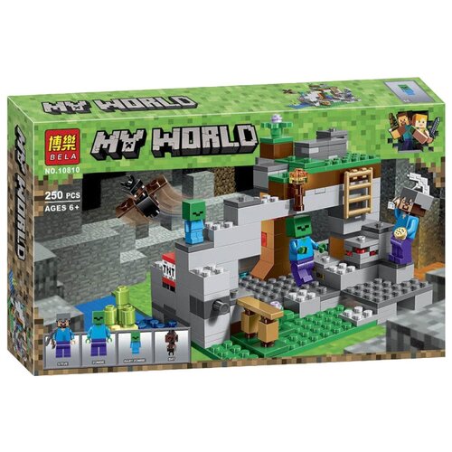 Конструктор Lari (Bela) My World 10810 Пещера зомби, 250 дет. конструктор my world minecraft майнкрафт пещера зомби 250 деталей 10810 ребенку