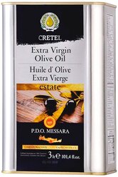 CRETEL масло оливковое нерафинированное Extra Virgin Estate P.D.O. Messara, 3 л