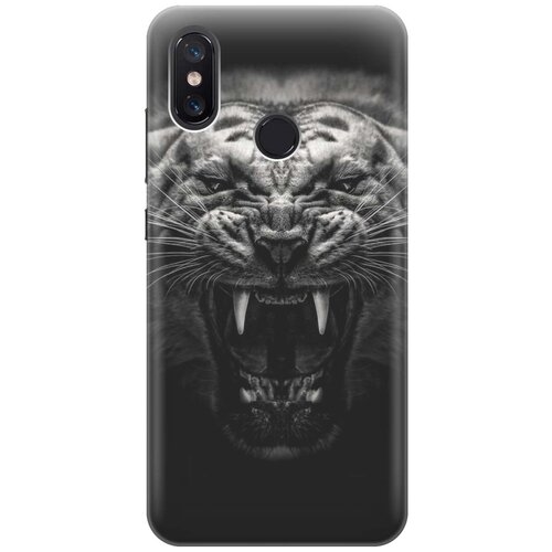 фото Cиликоновый чехол на xiaomi mi 8 / сяоми ми 8 с принтом "оскал тигра" gosso