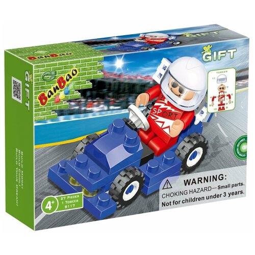 Купить Конструктор Формула 1, синяя, 27 деталей Banbao (Банбао) - BANBAO - 8117, BANBAO CO., LTD